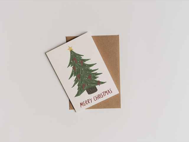 Christmas Tree Bows Christmas Card 