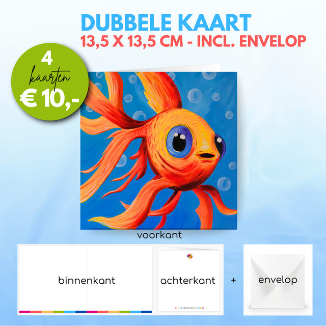 Vis | Dubbele kaart incl. envelop