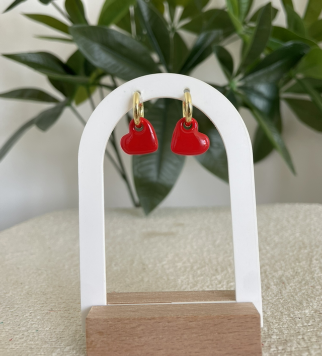 Créoles cœur rouge 