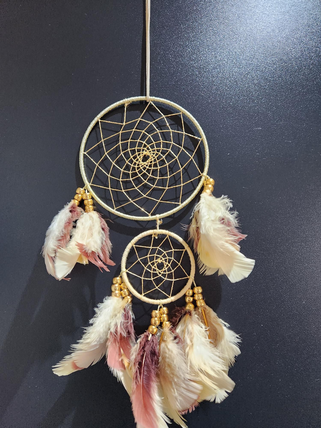 Beige and gold dreamcatcher 