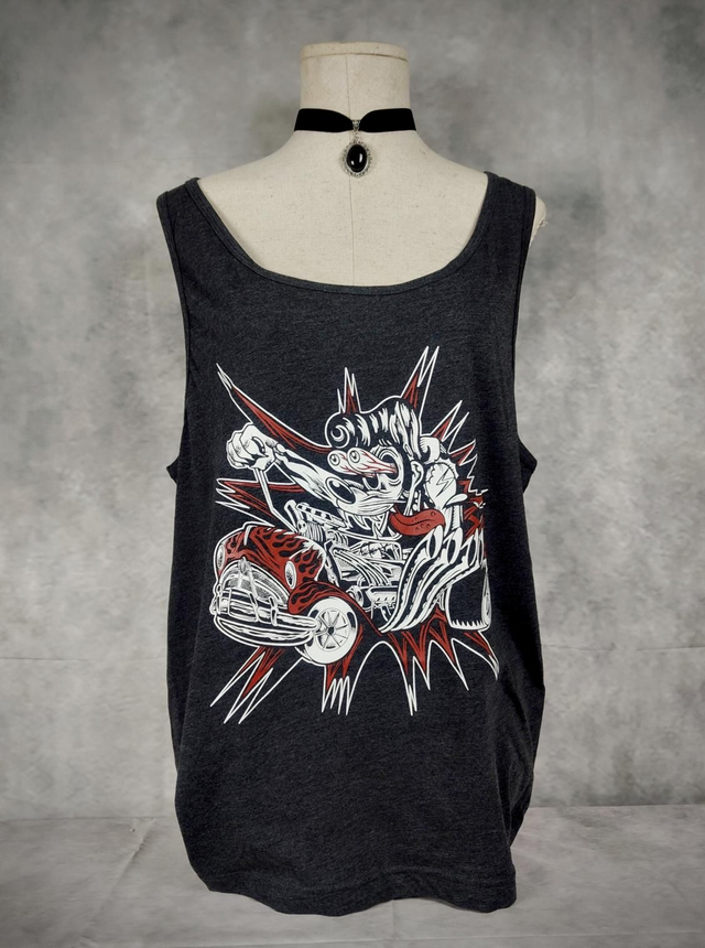T-shirt Tank &quot;Hot Rod Lupo&quot; Gris asphalte