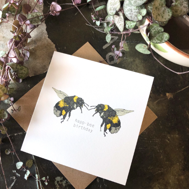 Card - Birthday - happ-bee - bee