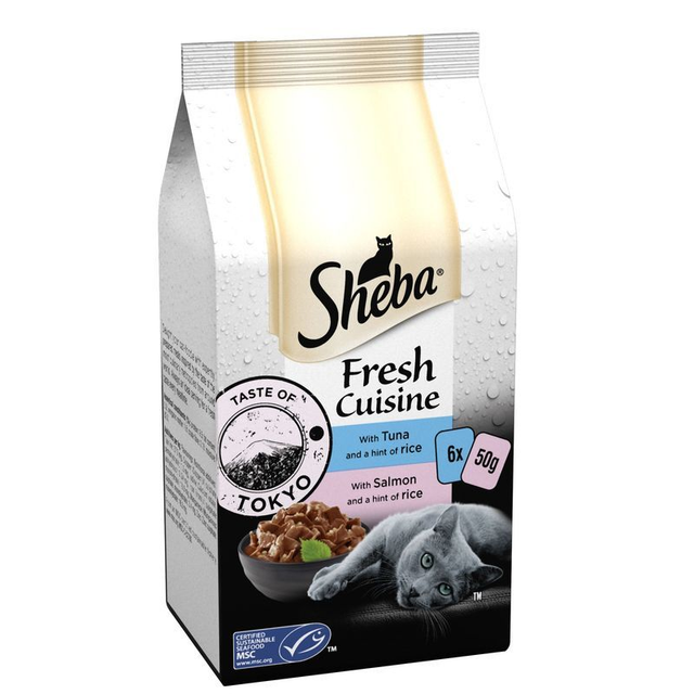 Sheba Fresh Cuisine 2 X 50g Tuna, 4 X 50g Salmon