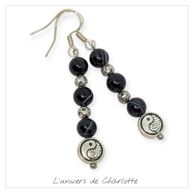 Boucles d&#039;oreilles &quot;Onyx&quot; BO-080