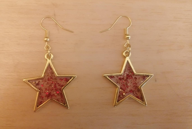 Boucles d&#039;oreilles en résine uv acier inoxydable 