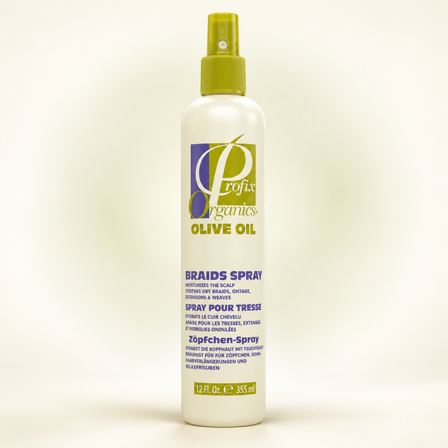 Profix Organics Olive Oil Braids Spray – Pflegespray für Braids, Twists &amp; Locs – 355 ml