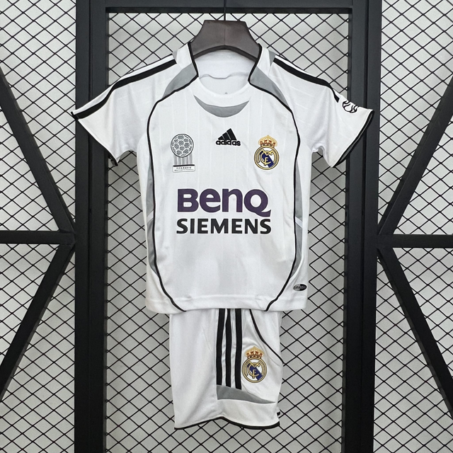 Conjunto camiseta RETRO + pantalón NIÑOS 1ª Real Madrid - 06-07