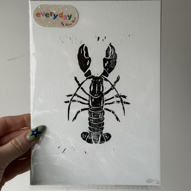 Lino print A5 - Lobster