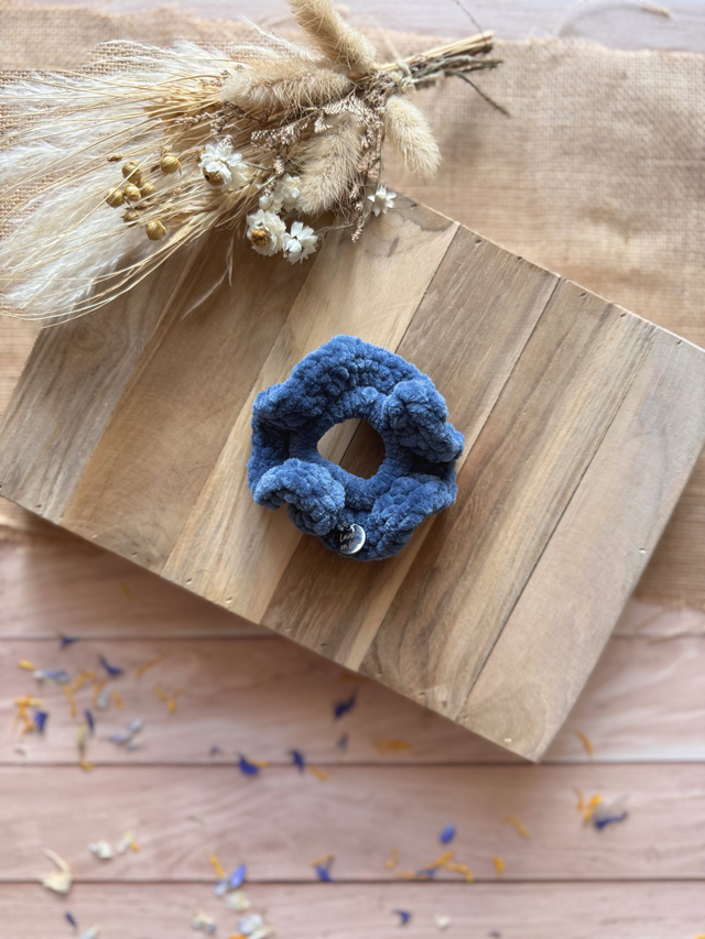 Chouchou tout doux bleu jean foncé