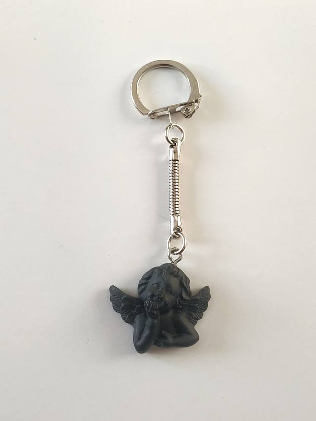 Porte-clés ange noir