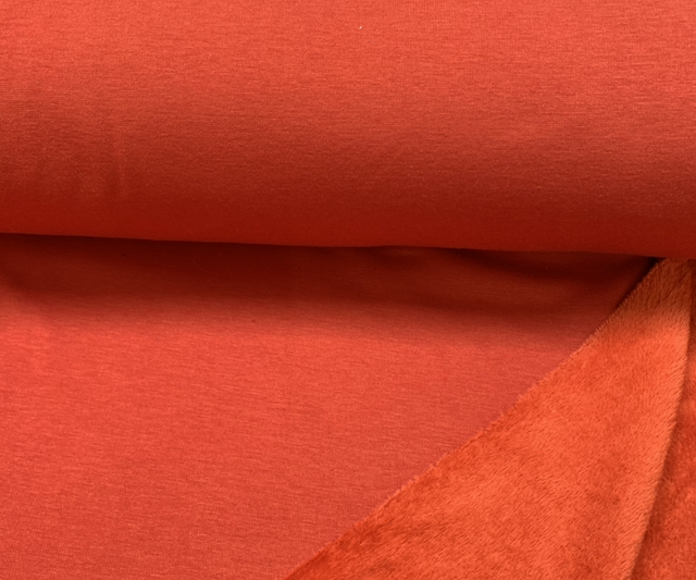 Red/orange Fleece back sweatshirting 