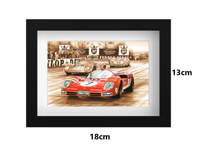 Small Framed Postcard Ferrari 512S