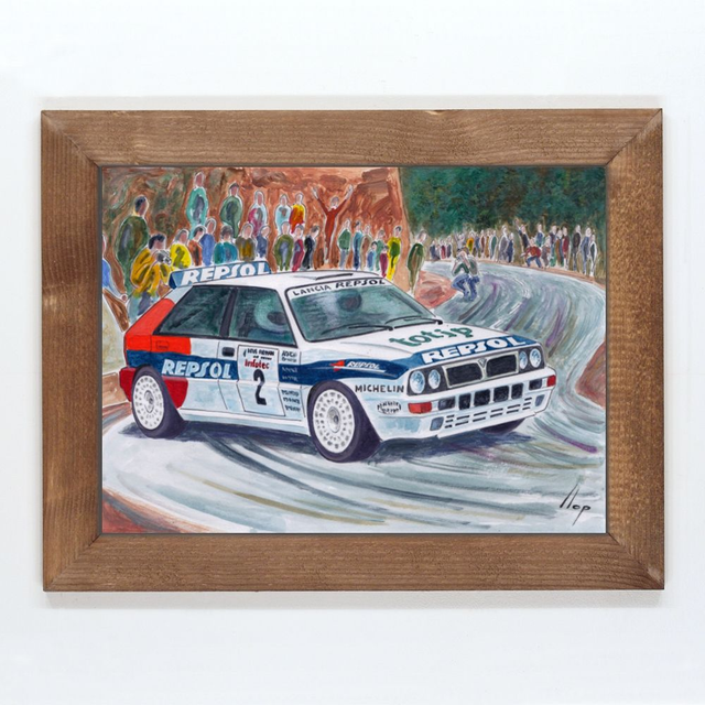 Artimotor enmarcado 28x35 - 1993 Lancia Delta Repsol Carlos Sainz - Tour de Corse
