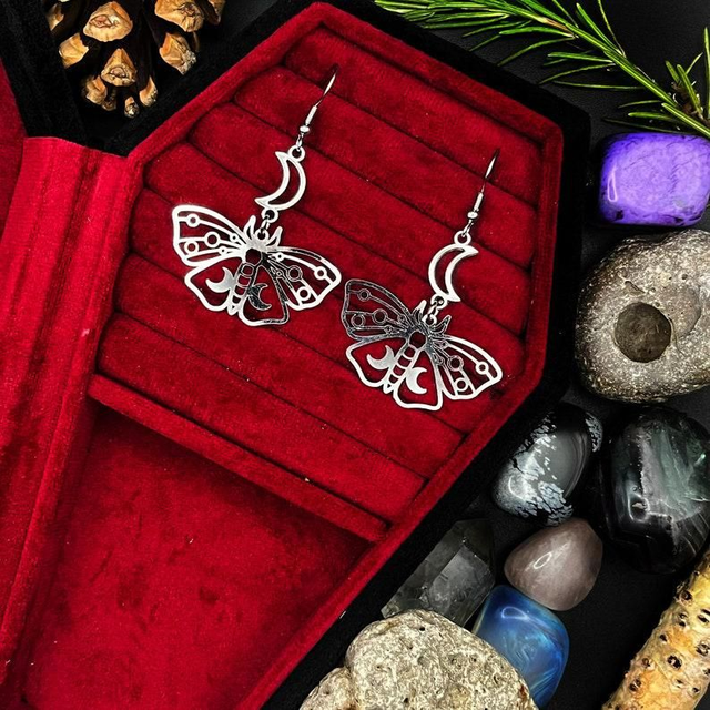Luna moth earrings
