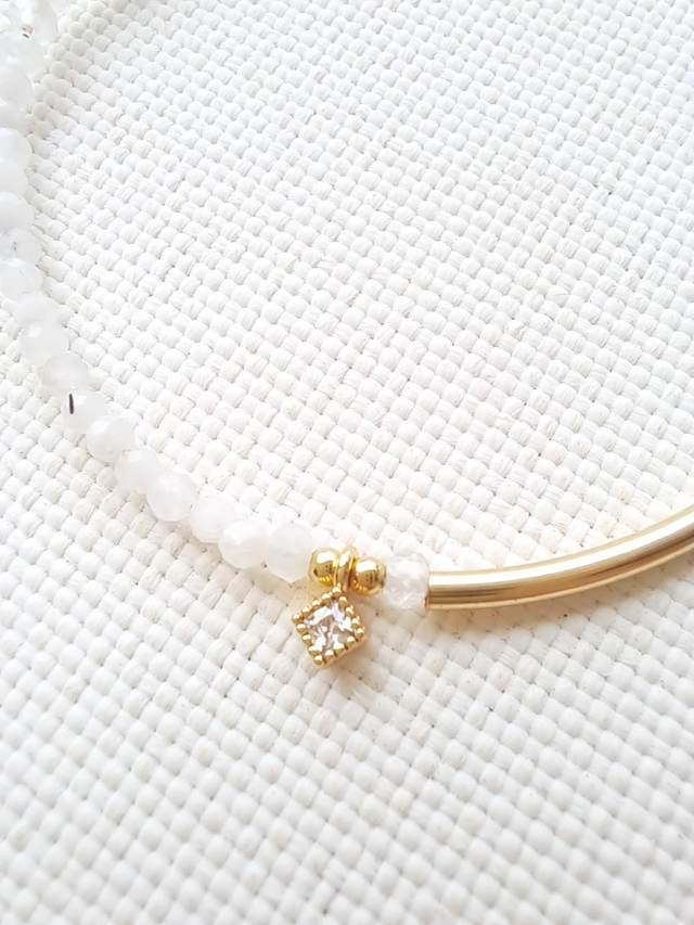 ALBA gold-filled - pierre de lune - bracelet