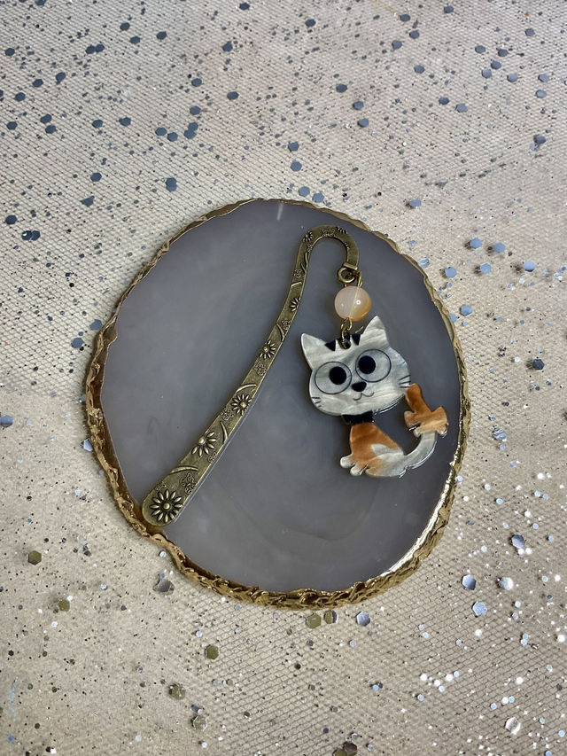 Handmade bookmark with colourful beads.