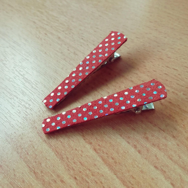 Lot de 2 pinces crocodile en cuir véritable