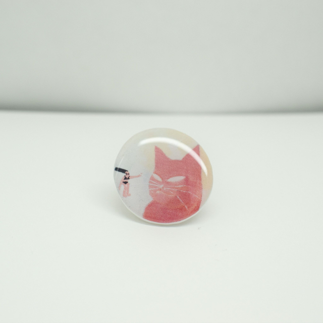 Pink cat pin