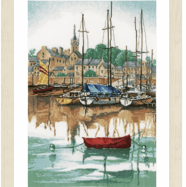 Sunrise at Yacht Harbour By Lanarte counted cross stitch kit