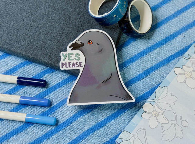 Pigeon Sticker - Yes please