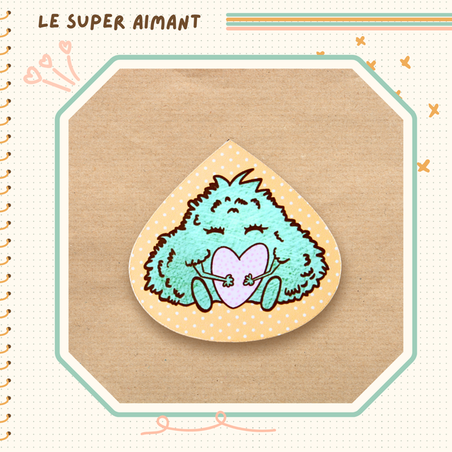 Le super aimant illustré avec une momote