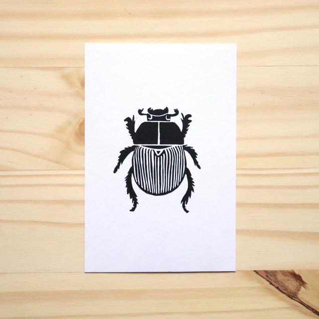 Linogravure A6 Scarabée