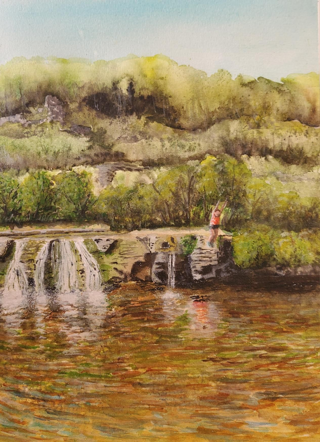 Making a splash greeting card/birthday card for wild swimmer