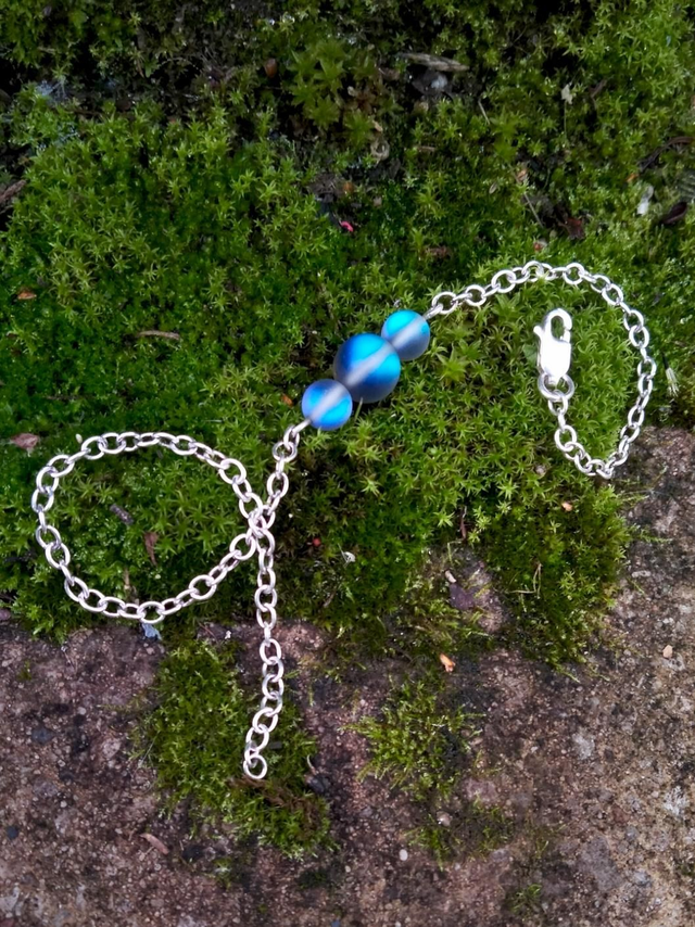 Midnight Blue Mermaid Glass Bracelet