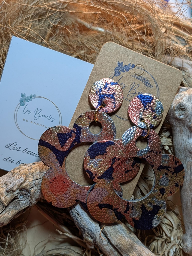 Boucles d'oreilles Sonia marine dorée sa021