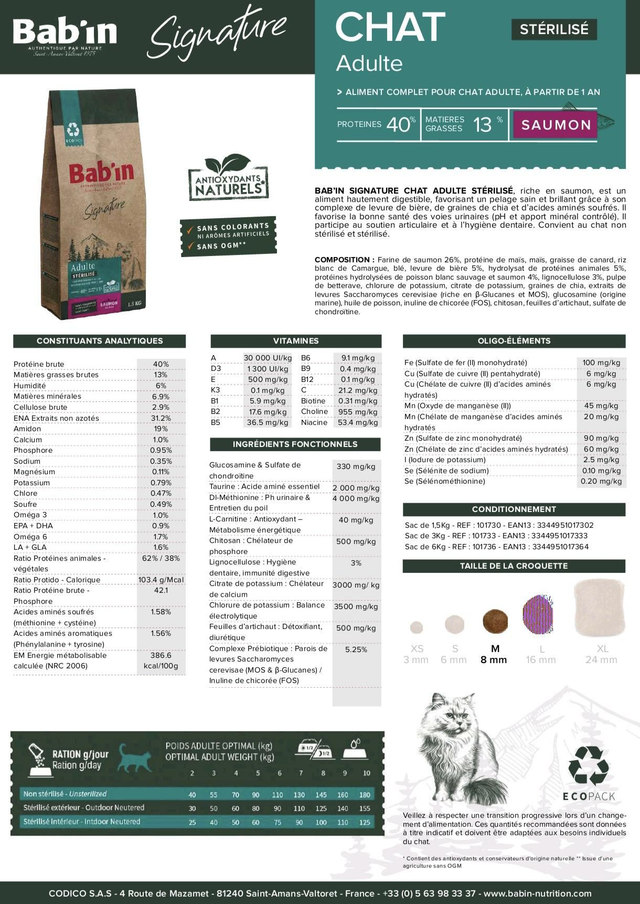 Croc chat saumon 7 kg