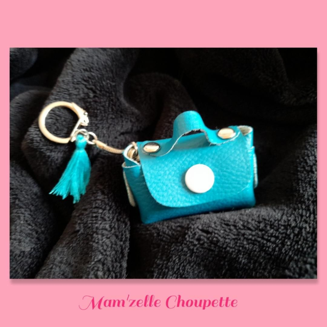 Porte-clés Mini-sac turquoise