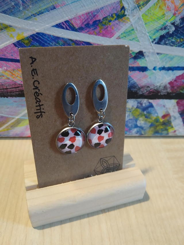 Boucles D&#039;oreilles Cabochons Couleurs Forme 