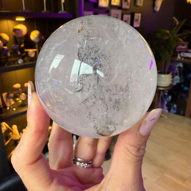 Clear Quartz Sphere with Lodolite (Garden) 593g R35JD