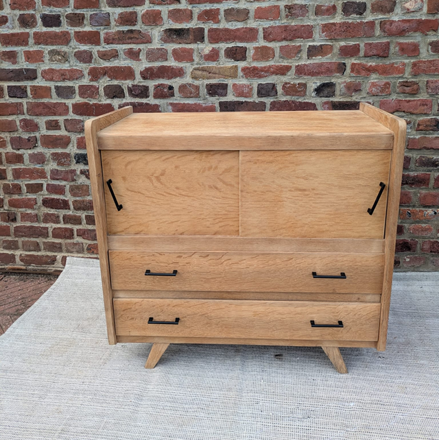 Commode vintage portes coulissantes