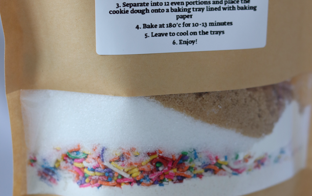 Rainbow cookie baking kit with personalised spoon