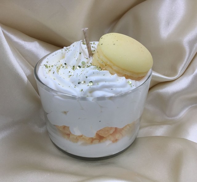 Bougie gourmande &quot;Macaron Vanille&quot;  