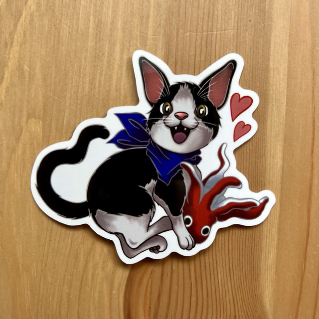 Artie mit Krakenplüschtier - Sticker 