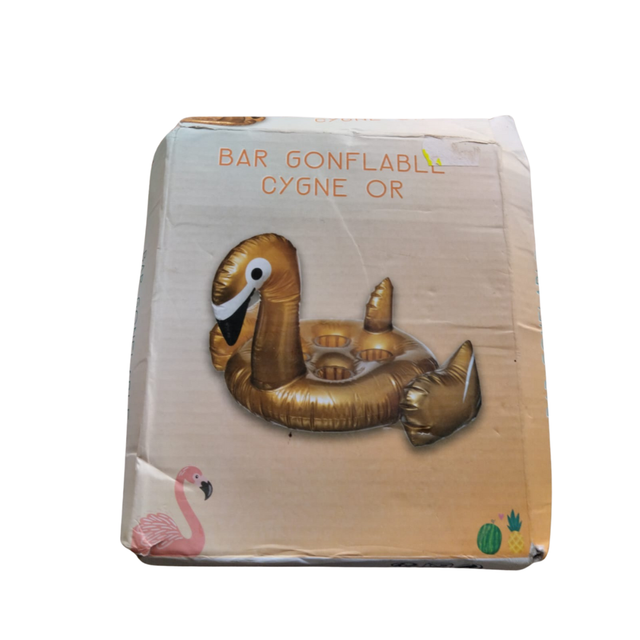 Bar gonflable cygne or