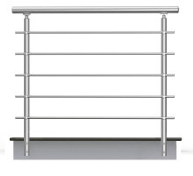 Hliníkové zábradlí kulaté imitace nerez boční kotvení 