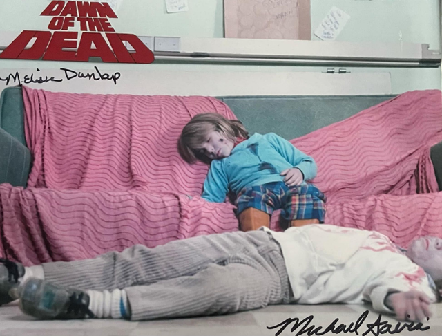 Melissa Dunlap &amp; Michael Savini Autographs (as Zombie Girl &amp; Boy in Airport Chart House from Dawn of the Dead)