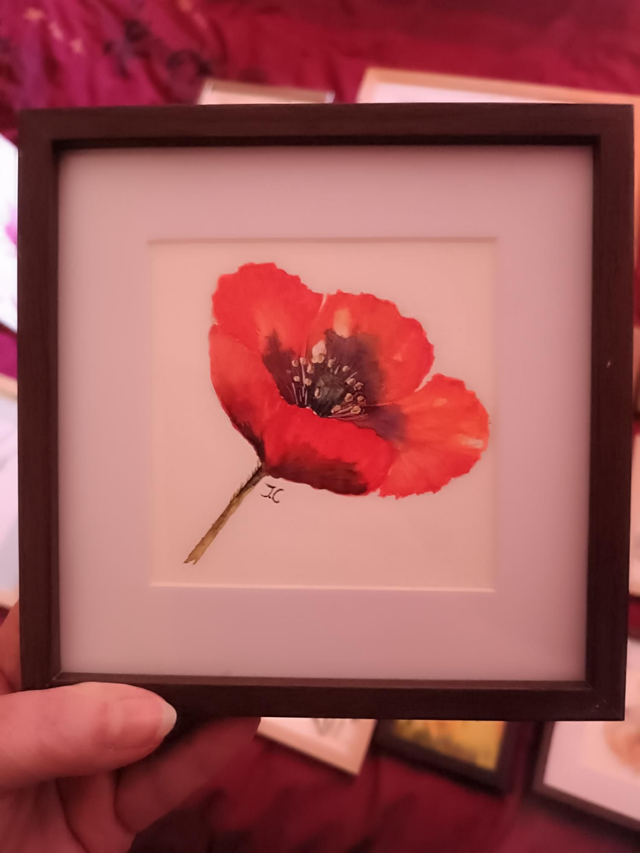 Tableau Aquarelle coquelicot