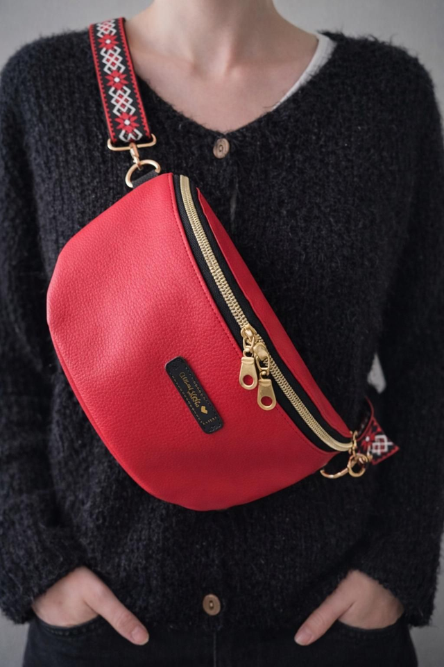 Sac Banane Simili cuir rouge 