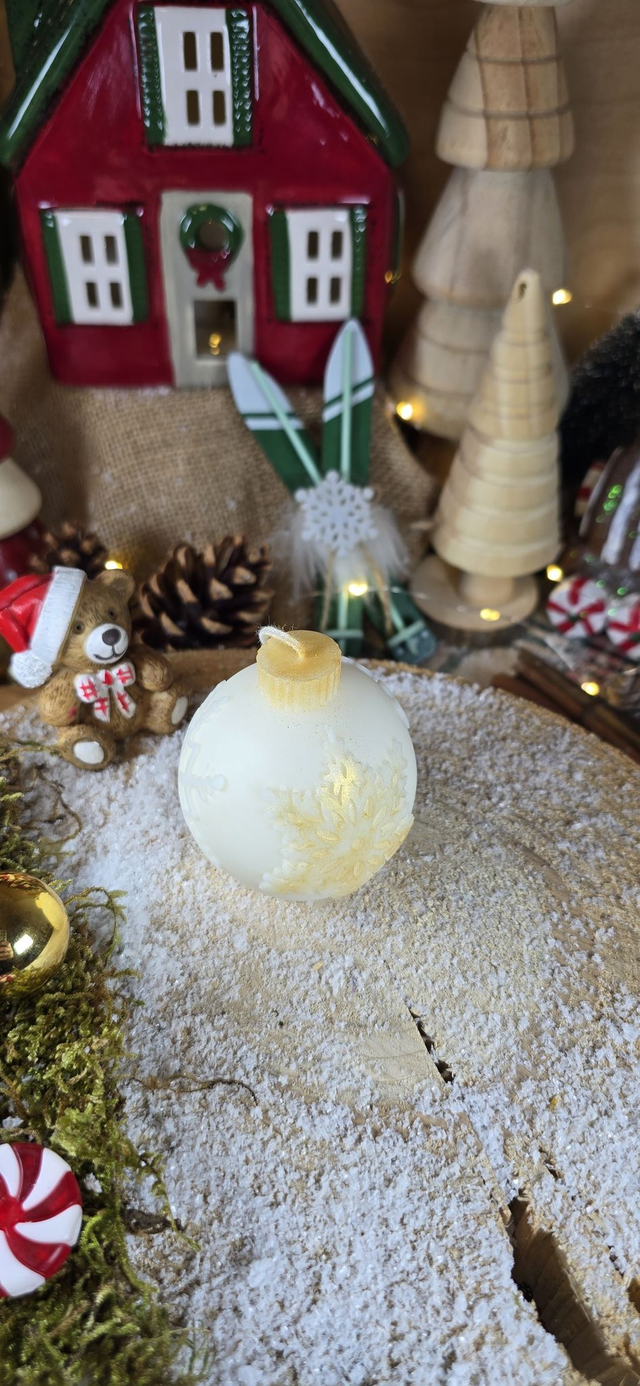 ❄️ Bougie Boule de Noël Flocon