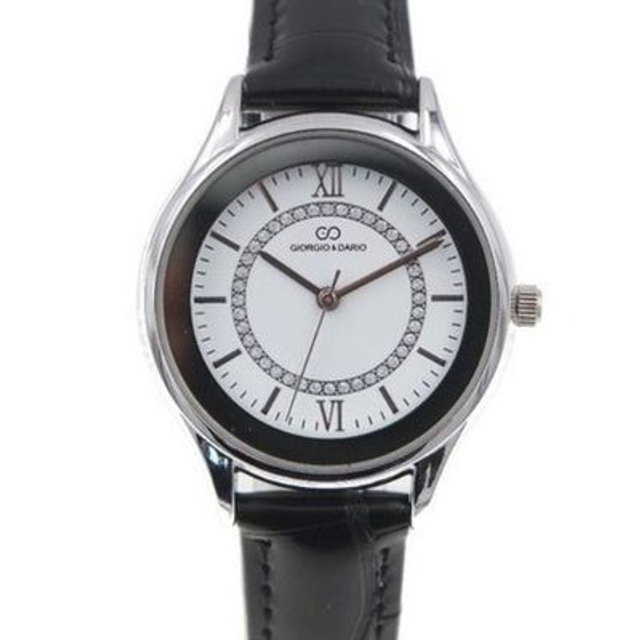 Montre marque Giorgio &amp; Dario femme tendance bracelet cuir noir