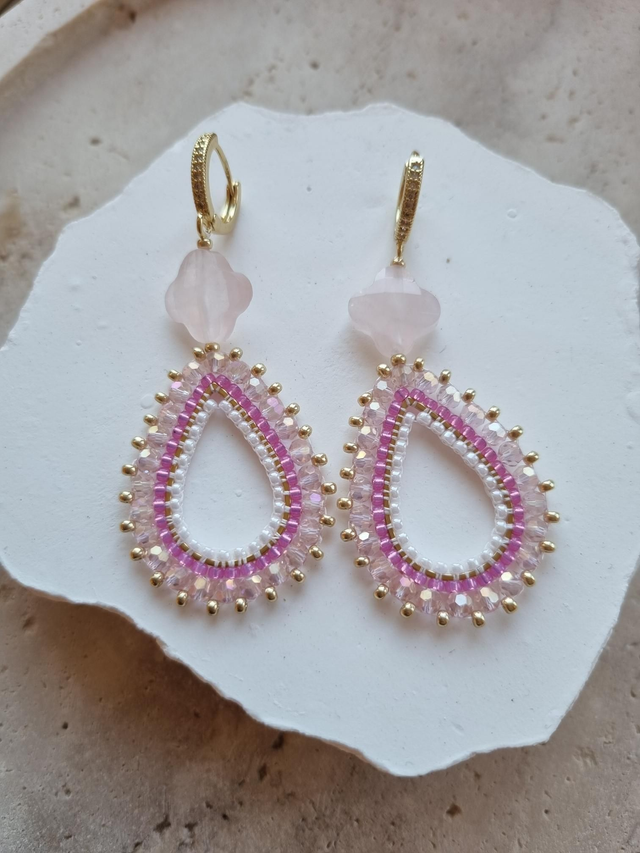 AURORA Clover Rosenquarz 