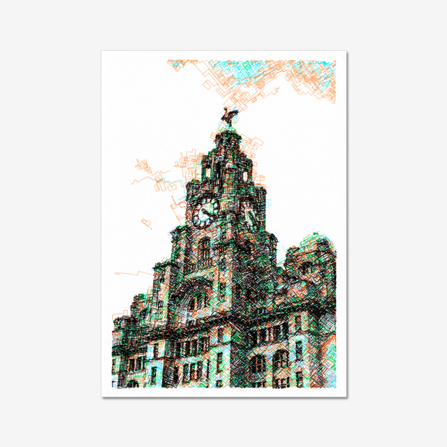 Liver Building, Liverpool - Original Pen Plot