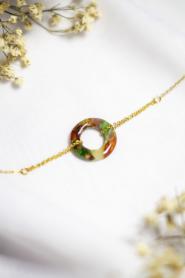 Coloris éclats chocolat - Bracelet cercle en polymère 