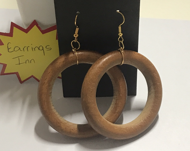 Brown Wood Dangling Earrings - SWDE98