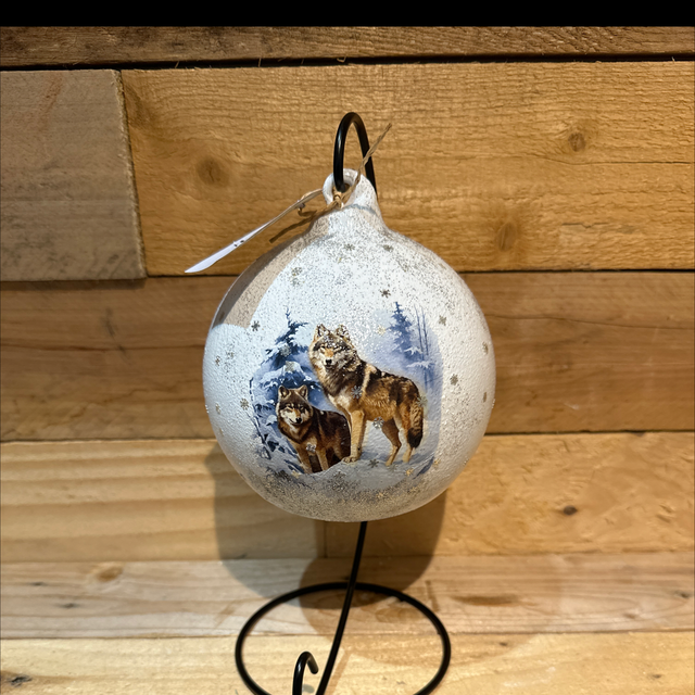 Christmas White Bauble with Stand 