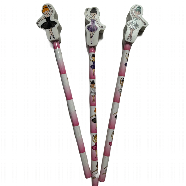 Ballerina pencil with eraser topper